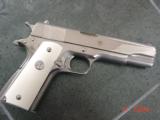 Colt Government 45acp,Fully refinished in bright & mat nickel,real ivory grips,holster,made in 1967,awesome showpiece - 3 of 15
