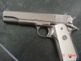 Colt Government 45acp,Fully refinished in bright & mat nickel,real ivory grips,holster,made in 1967,awesome showpiece - 6 of 15