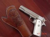 Colt Government 45acp,Fully refinished in bright & mat nickel,real ivory grips,holster,made in 1967,awesome showpiece - 1 of 15