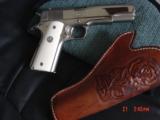 Colt Government 45acp,Fully refinished in bright & mat nickel,real ivory grips,holster,made in 1967,awesome showpiece - 15 of 15