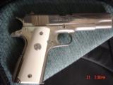 Colt Government 45acp,Fully refinished in bright & mat nickel,real ivory grips,holster,made in 1967,awesome showpiece - 11 of 15