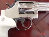 Smith & Wesson 19-4,4" 357,refinished in bright nickel in 2016,bonded ivory grips,pinned,combat magnum-1977-1981,awesome showpiece !! - 3 of 15
