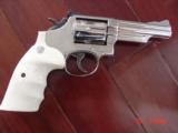 Smith & Wesson 19-4,4" 357,refinished in bright nickel in 2016,bonded ivory grips,pinned,combat magnum-1977-1981,awesome showpiece !! - 1 of 15