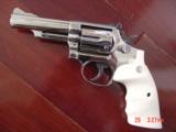 Smith & Wesson 19-4,4" 357,refinished in bright nickel in 2016,bonded ivory grips,pinned,combat magnum-1977-1981,awesome showpiece !! - 5 of 15