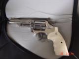 Smith & Wesson 19-4,4" 357,refinished in bright nickel in 2016,bonded ivory grips,pinned,combat magnum-1977-1981,awesome showpiece !! - 15 of 15