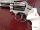 Smith & Wesson 19-4,4" 357,refinished in bright nickel in 2016,bonded ivory grips,pinned,combat magnum-1977-1981,awesome showpiece !! - 7 of 15