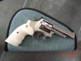 Smith & Wesson 19-4,4" 357,refinished in bright nickel in 2016,bonded ivory grips,pinned,combat magnum-1977-1981,awesome showpiece !! - 9 of 15