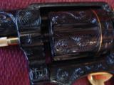 Smith & Wesson 10-5,rare 2" barrel,fully deep hand engraved with 24K gold accents by Flannery engraving,Pearlite grips,circa 1960's-a true wo - 11 of 15