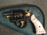 Smith & Wesson 10-5,rare 2" barrel,fully deep hand engraved with 24K gold accents by Flannery engraving,Pearlite grips,circa 1960's-a true wo - 6 of 15