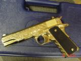 Colt Government 1911,45acp,fully 24K Gold plated ,Master engraved in fish scale design,2 mags,never fired,box,manual etc,awesome 1 of a kind showpiece - 13 of 15