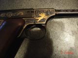 Colt Pre-Woodsman,1919,22LR,master engraved by Clint Finley,blued with 24K gold wire inlays,etc,rosewood grips,1 of a kind masterpiece !! - 10 of 15