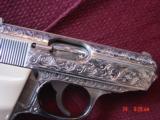 Walther PPK/S 380,fully deep hand engraved & polished by Flannery Engraving,bonded ivory & original grips,certificate,2 mags,manual,awesome carry gun
- 6 of 15