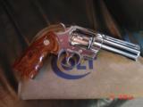 Colt Python,4",357,refinished nickel,custom exotic wood grips & bonded ivory,1971,with Colt suede case,awesome showpiece,super beautiful !! - 7 of 15