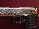 AMT Auto Mag V-rare 50 caliber,fully deep hand engraved & polished by Flannery engraving,7" barrel,2 mags,manual, the only one in the world !! po - 2 of 15
