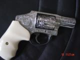 Smith & Wesson 640-3,2"barrel,357 mag.,fully deep hand engraved & polished by Flannery Engraving,,bonded ivory grips,1 of a kind work of art, NIB - 14 of 15
