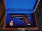 Colt 1911,series 70,U.S.Customs Special Agent commemorative,with badge,fitted wood case,gold engraving & #273,unfired,1789 to 1989-awesome !! - 1 of 15