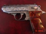 Walther PPK/S-1 380,fully hand engraved & polished by Flannery Engraving,custom Rosewood grips,2 mags & box,a 1 of a kind work of art !! - 1 of 15