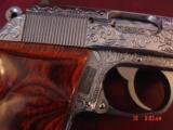 Walther PPK/S-1 380,fully hand engraved & polished by Flannery Engraving,custom Rosewood grips,2 mags & box,a 1 of a kind work of art !! - 7 of 15