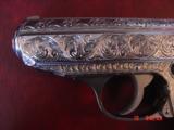 Walther PPK/S-1 380,fully hand engraved & polished by Flannery Engraving,custom Rosewood grips,2 mags & box,a 1 of a kind work of art !! - 3 of 15