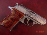 Walther PPK/S-1 380,fully hand engraved & polished by Flannery Engraving,custom Rosewood grips,2 mags & box,a 1 of a kind work of art !! - 5 of 15