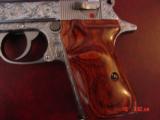 Walther PPK/S-1 380,fully hand engraved & polished by Flannery Engraving,custom Rosewood grips,2 mags & box,a 1 of a kind work of art !! - 2 of 15