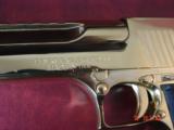 Magnum Research Desert Eagle 50AE,in rare bright mirror Titanium Gold finish,top rail,NIB,carry case,& all papers,& way nice in person-a showpiece !! - 5 of 15