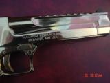 Magnum Research Desert Eagle 50AE,in rare bright mirror Titanium Gold finish,top rail,NIB,carry case,& all papers,& way nice in person-a showpiece !! - 10 of 15