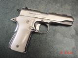 Llama 380,3 1/2",refinished bright nickel,as new now,leather holster,bonded ivory grips,mini 1911,R1,made circa 1973,a real showpiece pocket gun
- 14 of 15