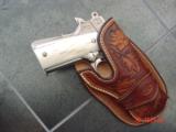 Colt Combat Commander 45,4 1/2",deep hand engraved by Willy B,& fully refinished bright & mat nickel,real Giraffe grips,holster,circa 1978,awesom - 9 of 15