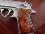 Walther PPK/S 380,fully deep hand engraved & polished by Flannery Engraving,custom Rosewood grips,certificate,box & manual-awesome showpiece - 2 of 15