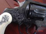 Colt Python rare 2 1/2",357,master engraved &,reblued,by George Sherwood,real ivory scrimshaw grips,made around 1965,awesome work of art !! - 3 of 15