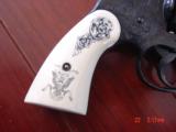 Colt Python rare 2 1/2",357,master engraved &,reblued,by George Sherwood,real ivory scrimshaw grips,made around 1965,awesome work of art !! - 4 of 15