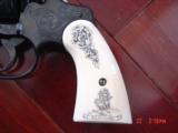 Colt Python rare 2 1/2",357,master engraved &,reblued,by George Sherwood,real ivory scrimshaw grips,made around 1965,awesome work of art !! - 6 of 15