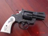 Colt Python rare 2 1/2",357,master engraved &,reblued,by George Sherwood,real ivory scrimshaw grips,made around 1965,awesome work of art !! - 5 of 15