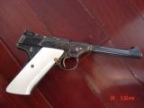 Colt Woodsman,2nd Edit.22lr,master engraved & refinished by Jim Sorenberger,made 1949,real ivory grips,24k accents & inlays,a true work of art ! - 4 of 15