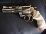 Colt Diamondback,4"38spl,1968,fully refinished in bright nickel with 24k gold accents,bonded ivory grips,just finished,awesome showpiece !! - 15 of 15