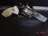 Colt Diamondback,4"38spl,1968,fully refinished in bright nickel with 24k gold accents,bonded ivory grips,just finished,awesome showpiece !! - 10 of 15