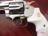 Colt Diamondback,4"38spl,1968,fully refinished in bright nickel with 24k gold accents,bonded ivory grips,just finished,awesome showpiece !! - 5 of 15