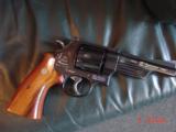 Smith & Wesson model 27,5",357 mag,50th Anniversary of the magnum,gold stamped,in wood fitted case,with brass plate,manual,& certificate-looks gr - 14 of 15