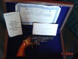 Smith & Wesson model 27,5",357 mag,50th Anniversary of the magnum,gold stamped,in wood fitted case,with brass plate,manual,& certificate-looks gr - 5 of 15