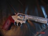 Colt King Cobra 6",357 mag,fully deep hand engraved & polished by Flannery engraving,Rosewood grips,certificate,1 of a kind work of art !! - 15 of 15