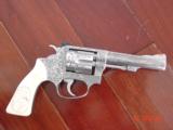 Smith & Wesson 63.22LR,4",master engraved by Willy B's Customs,real carved ivory grips,1980,box,& all papers,awesome work of art !! - 11 of 15