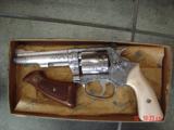 Smith & Wesson 63.22LR,4",master engraved by Willy B's Customs,real carved ivory grips,1980,box,& all papers,awesome work of art !! - 3 of 15