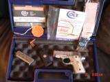 Colt Mustang Pocketlite 380,hand engraved & polished by Flannery Engraving,2 mags,Pearlite grips,box & papers,never fired,awesome work of art !! - 7 of 15
