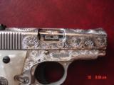 Colt Mustang Pocketlite 380,hand engraved & polished by Flannery Engraving,2 mags,Pearlite grips,box & papers,never fired,awesome work of art !! - 5 of 15