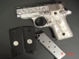 Colt Mustang Pocketlite 380,hand engraved & polished by Flannery Engraving,2 mags,Pearlite grips,box & papers,never fired,awesome work of art !! - 15 of 15
