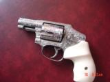 Smith & Wesson 640,357mag,2.125",hammerless,polished & engraved by Flannery Engraving,bonded ivory grips,never fired,box & papers,awesome showpie - 1 of 14