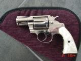 Colt Cobra 2" barrel,1978,bright mirror nickel,Pearlie grips,38 Special,looks like new-awesome showpiece !! - 1 of 15