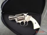 Colt Cobra 2" barrel,1978,bright mirror nickel,Pearlie grips,38 Special,looks like new-awesome showpiece !! - 13 of 15