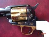Colt SAA styled 45LC from Uberti, Roy Rogers Commemorative,1990, 24K gold plated cylinder & frame, engraved, real stag grips, fitted wood case - 8 of 15